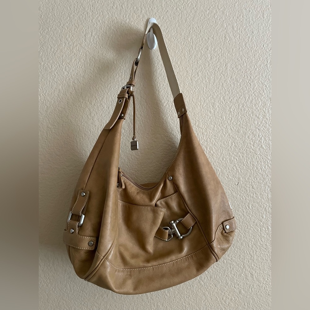 Nouvedive Leather, Carmel Large Purse, Handbag, Satchel beautiful silver accents